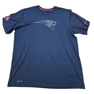 Patriots NFL Team Apparel Nike Dri-FIT Tshirt - Pink Ribbon & Patriots Logo - L